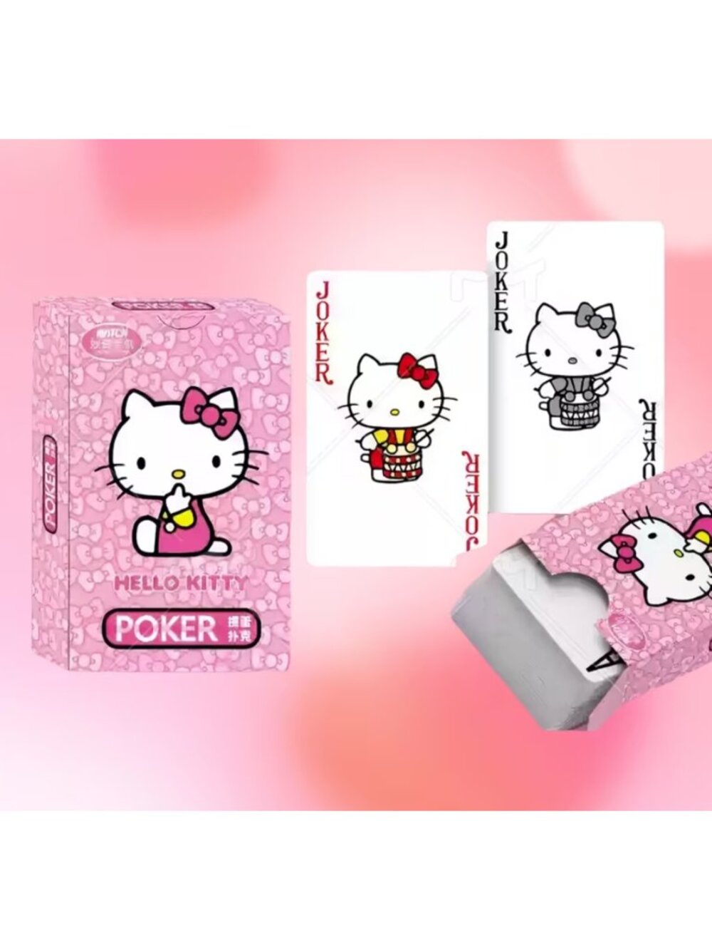 Hello Kitty Poker Playing Cards 54-Card Cute Anime Deck with Collector Box